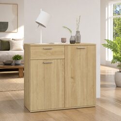 Brown Engineered Wood Sideboard Cabinet with 2 Doors and Drawer