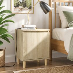 Scandinavian Bedside Table with Reversible Door 40x30x50cm