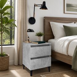 Grey Bedside Table 40x35x50 cm Engineered Wood