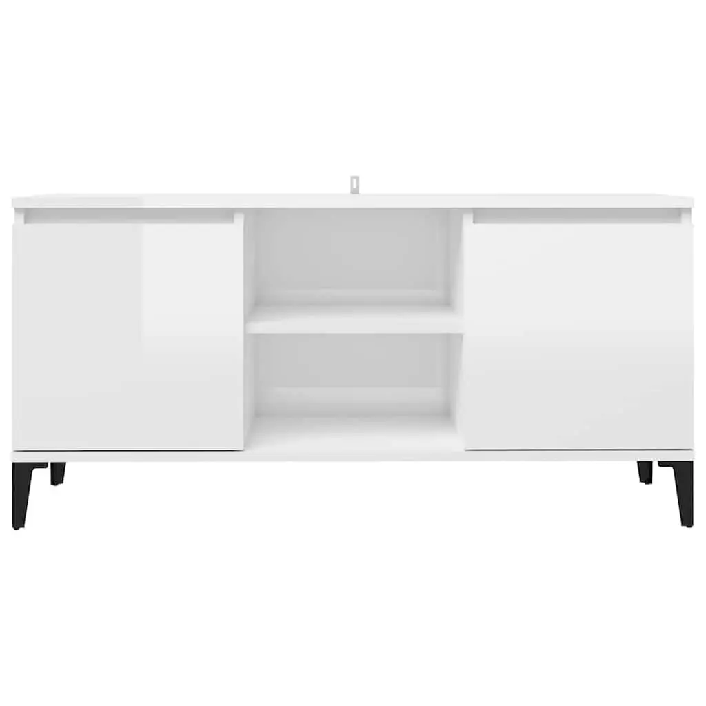 TV Stand High Gloss White with Metal Legs Storage Unit 1035 x 350 x 500 mm
