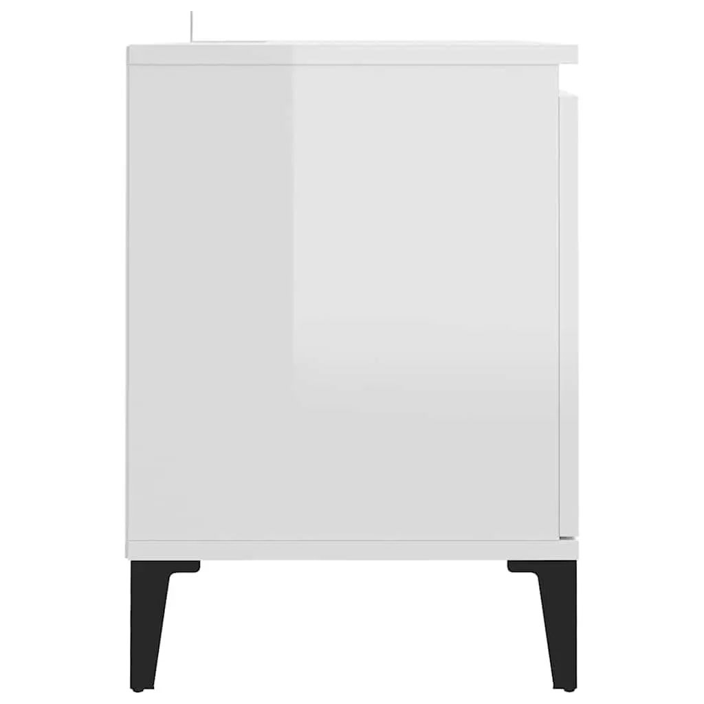 TV Stand High Gloss White with Metal Legs Storage Unit 1035 x 350 x 500 mm