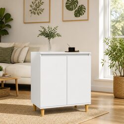 Engineered Wood Sideboard with Wood Legs 60x35x70cm