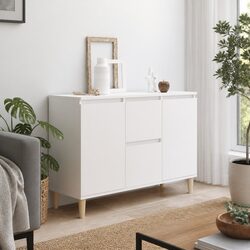 White Engineered Wood Sideboard Cabinet