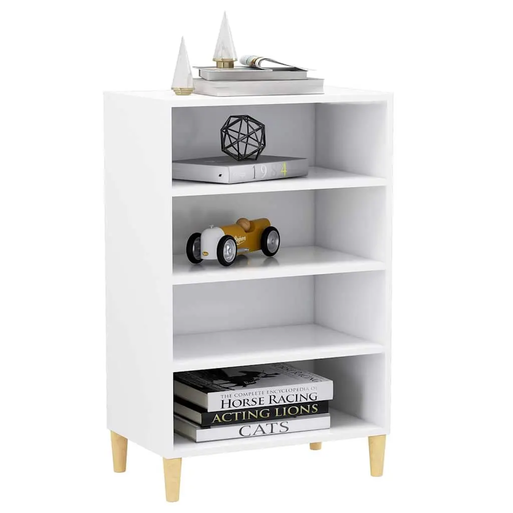 Storage Cabinet Engineered Wood 4 Shelves Living Room White Furniture