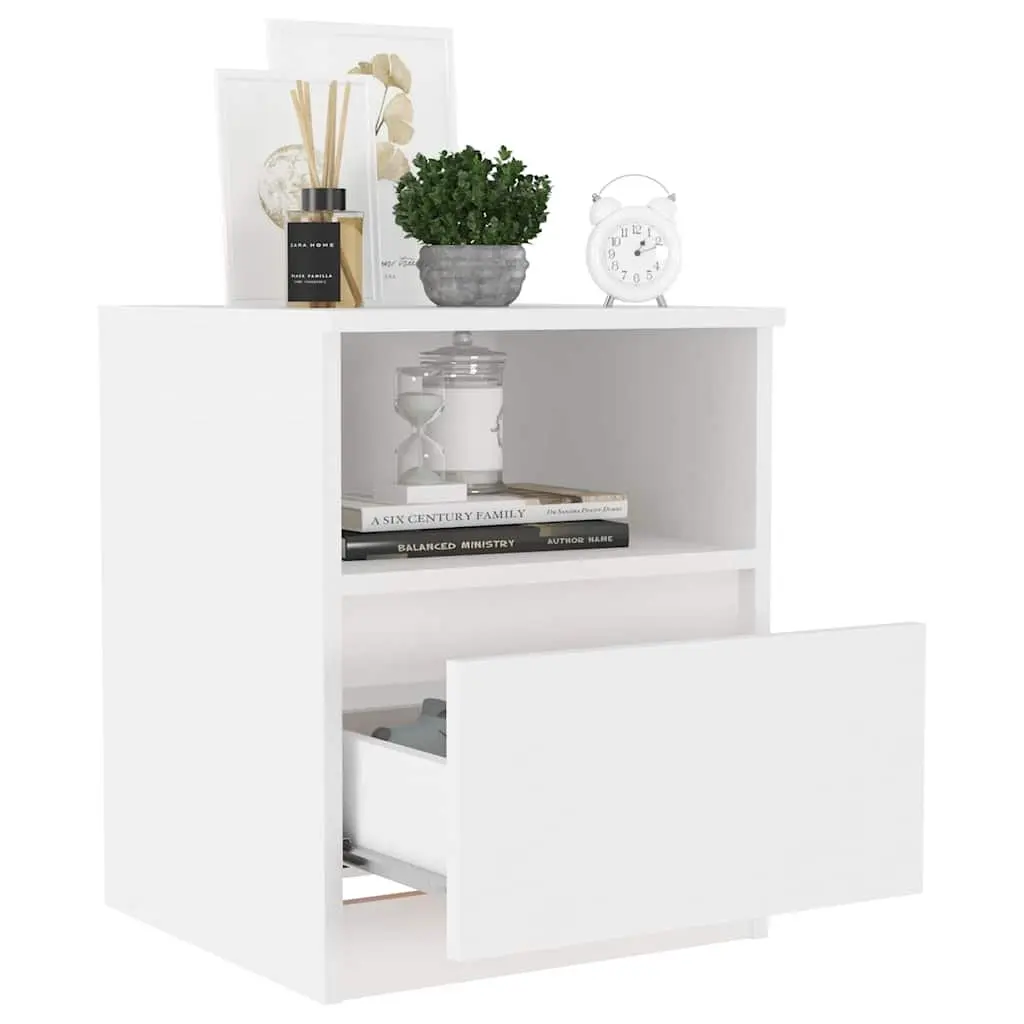 Bedside Table Compact Storage 40x40x50cm White