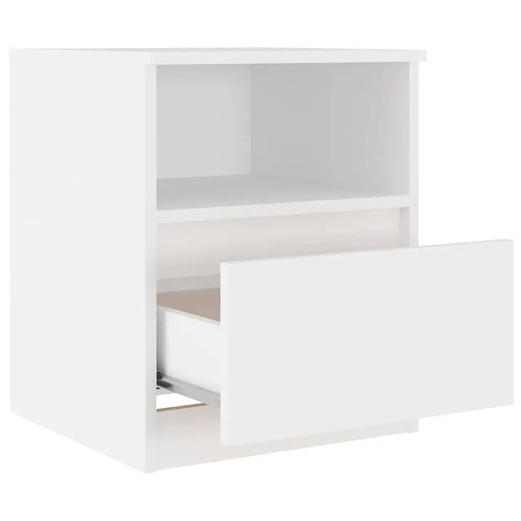 Bedside Table Compact Storage 40x40x50cm White
