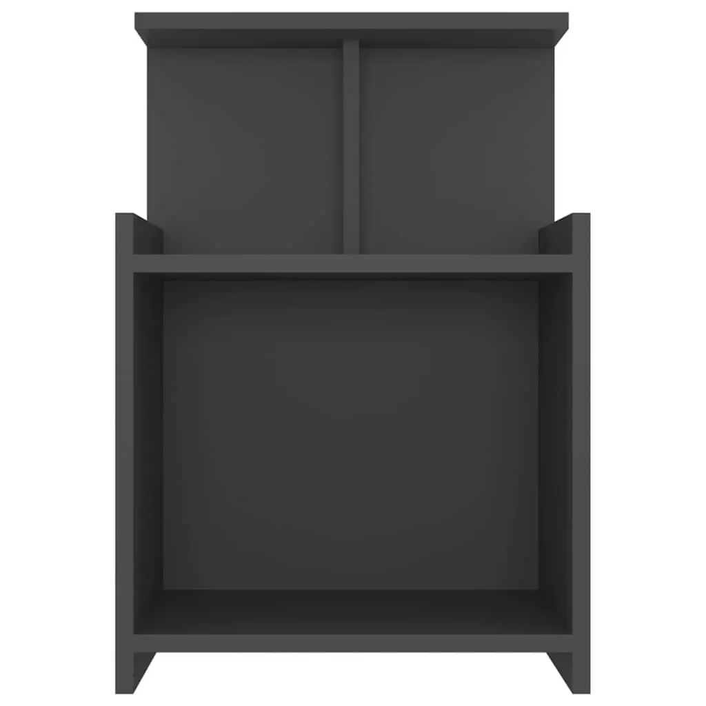 Bedside Tables 2 pcs Grey Nightstands Open Shelves Storage Cabinet Bedroom