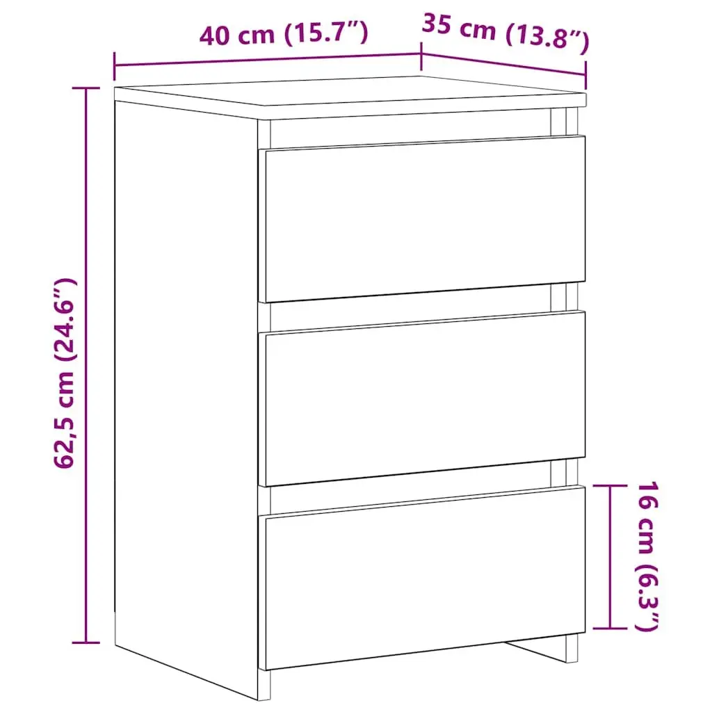 Bedside Tables 2 pcs White Bed Cabinets Nightstands Bedroom Storage