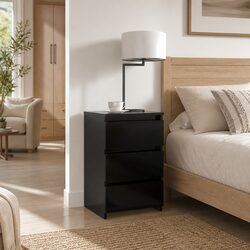 Engineered Wood Bedside Table 40x35x62.5 cm, Black