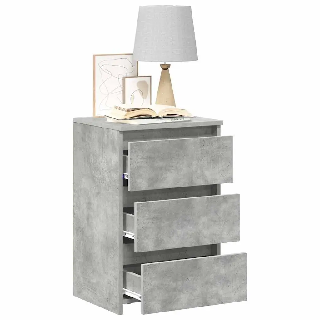 Bedside Tables Storage Feature 40 x 35 x 62.5 cm Grey 2 pcs