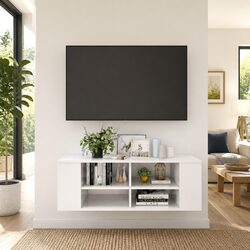 Wall-Mounted TV Cabinet in High Gloss White