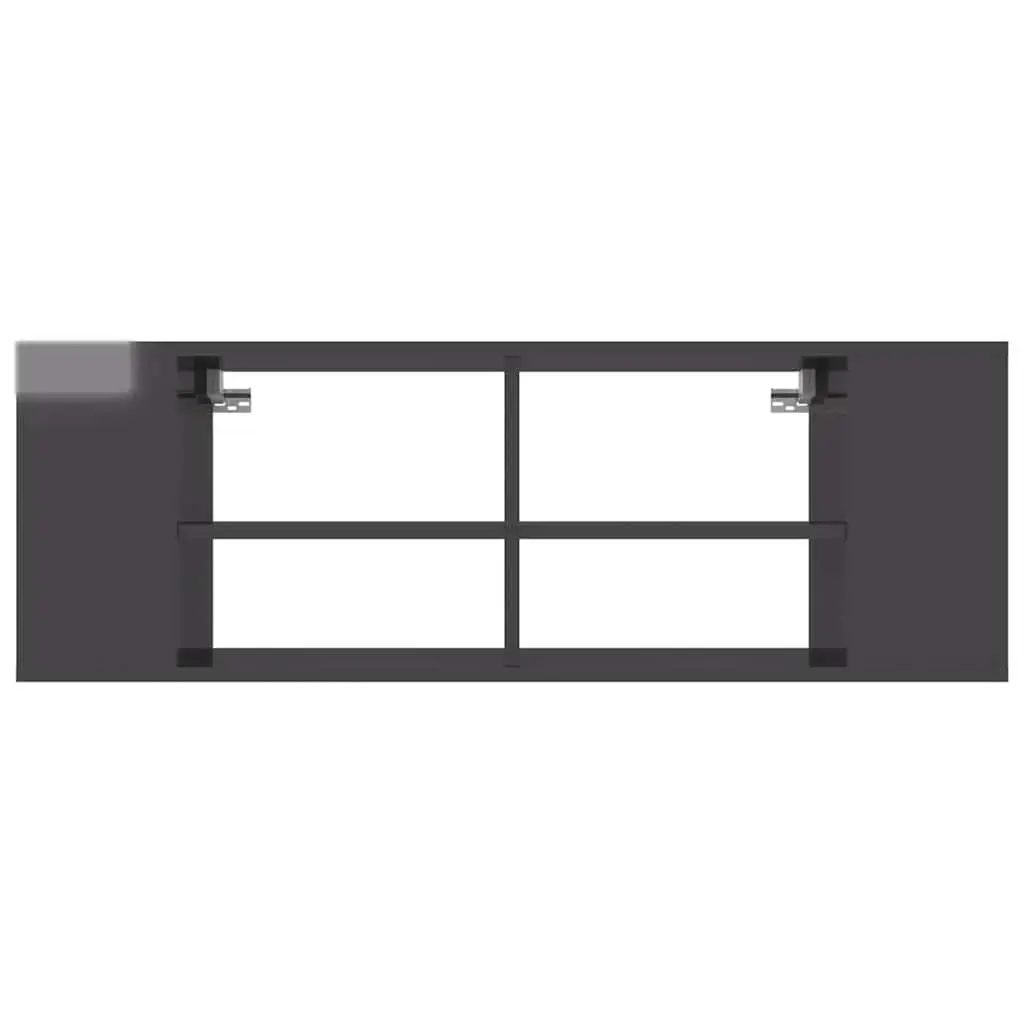 Wall-Mounted TV Cabinet Space-Saving Adjustable Shelving Grey