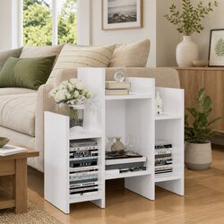 Functional Side Cabinet in High Gloss White Finish
