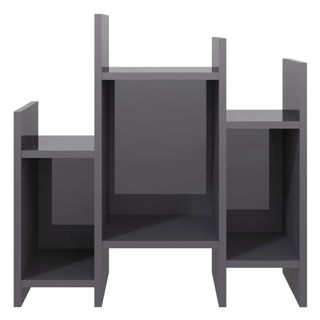 Side Cabinet Storage Unit Easy Clean 6 Shelves Grey