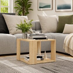 Engineered Wood Coffee Table with Storage Shelf