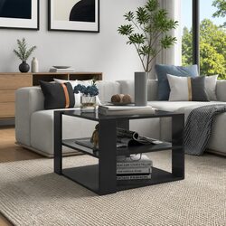 Storage Coffee Table Grey 60x60x40 cm Made of Engineered Wood