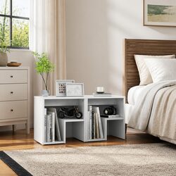 Nightstand Cabinet White Engineered Wood 40x30x40 cm 2 Pack