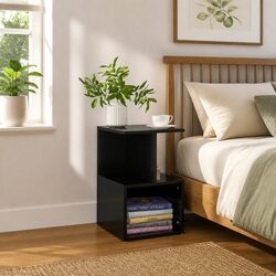 Black Engineered Wood Bedside Cabinets 2 pcs 35x35x55 cm