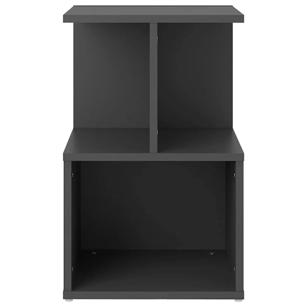 Bedside Cabinet Set Open Compartments Storage 2 Piece Grey