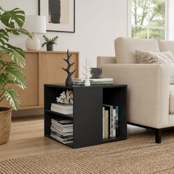 3-Shelf End Table in Grey with Engineered Wood