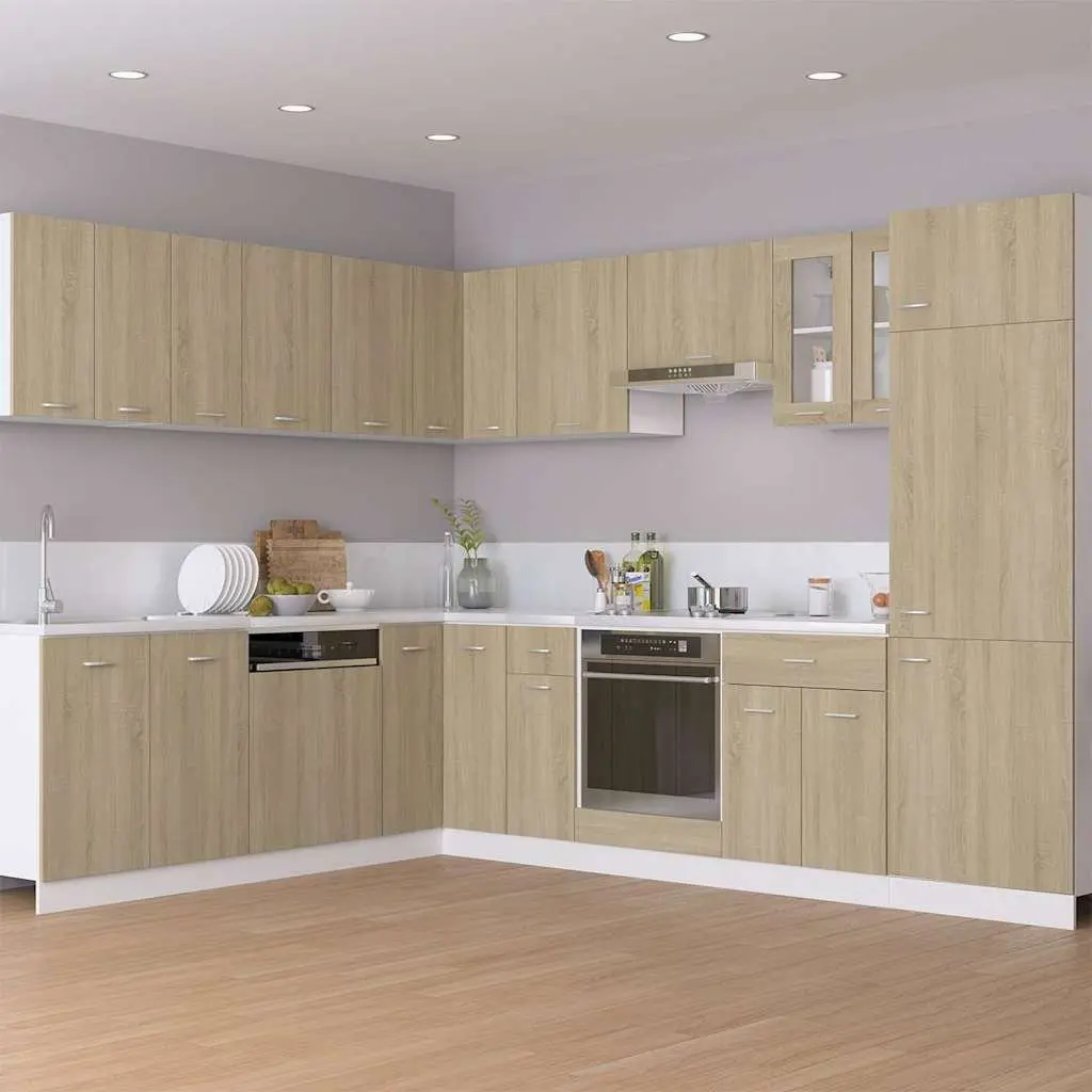 Corner Kitchen Cabinet Storage Brown Two Shelves 57x57x60cm