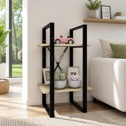 2-Tier Bookshelf with Engineered Wood Construction