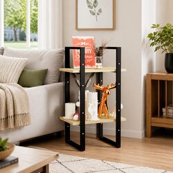 2-Tier Book Cabinet with Solid Pine Wood Construction