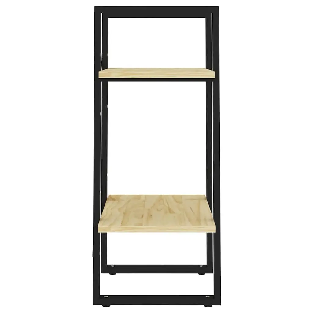 2-Tier Bookcase Solid Construction Brown Industrial Style 40 x 30 x 70 cm