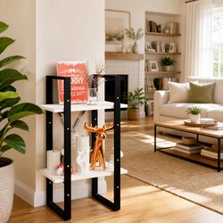 2-Tier Book Cabinet with Solid Pine Wood Construction