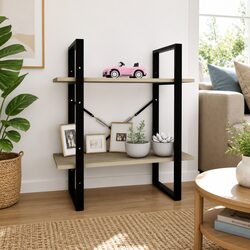 2-Tier Book Cabinet with Engineered Wood Construction
