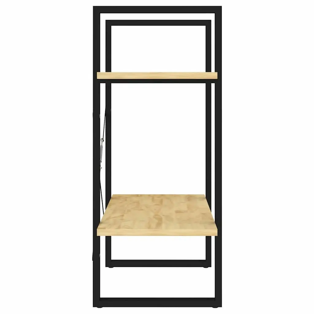 2-Tier Book Cabinet Solid Pine Wood Brown Storage Display 60 cm Width 30 cm Depth 70 cm Height