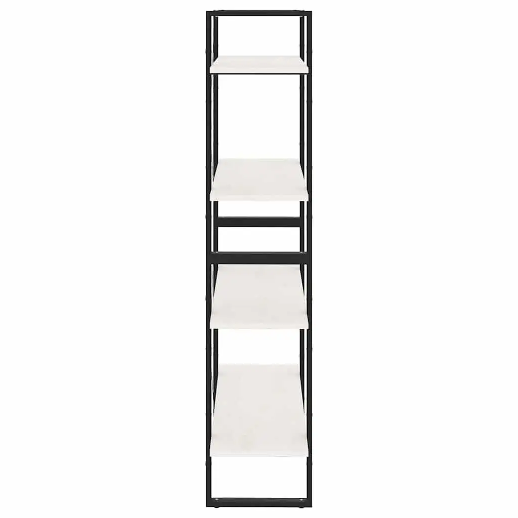 4-Tier Bookshelf Solid Pine Wood Storage Unit White