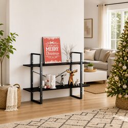 Engineered Wood 2-Tier Book Cabinet Shelving Unit