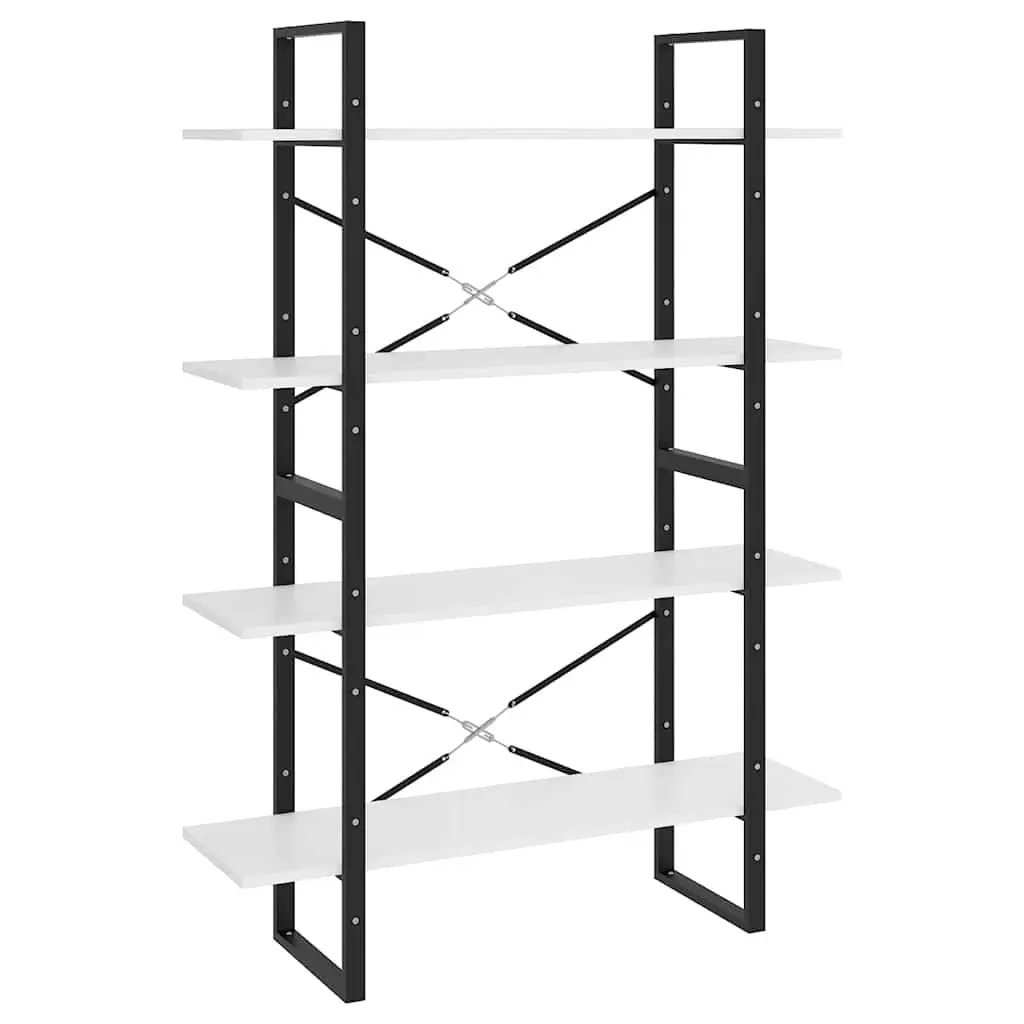 4-Tier Book Cabinet Engineered Wood Storage Display Stand White