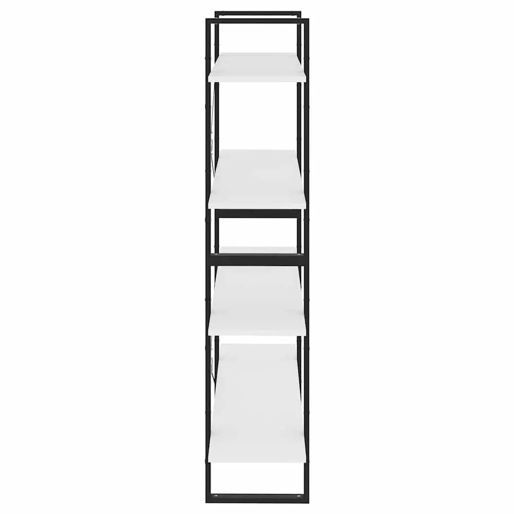 4-Tier Book Cabinet Engineered Wood Storage Display Stand White