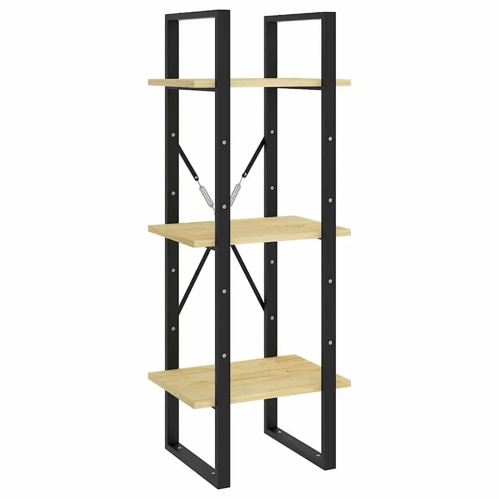 Wooden Book Cabinet 3 Shelves Brown