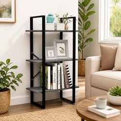 Storage Shelf 60x30x105 cm Grey Solid Pine Wood Bookcase
