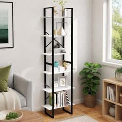 Durable Storage Shelf Bookcase 60x30x210 cm in White