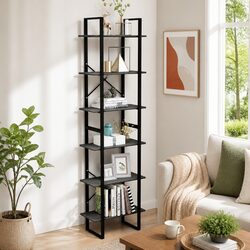 Standing Bookcase Shelving Unit in Grey