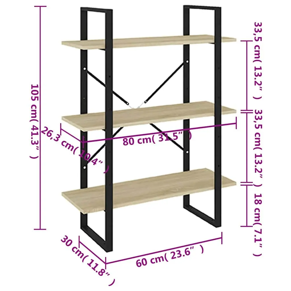 Book Cabinet Brown Engineered Wood Bookshelf Storage Shelves 80x30x105 cm Stand