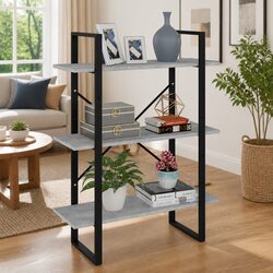 Book Cabinet with Grey Concrete Finish and 3 Shelves