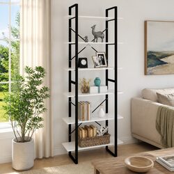 High Cabinet in White 80x30x210 cm with Engineered Wood