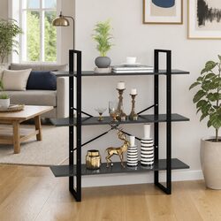 Modern Grey Book Cabinet with Metal Frame Specifications