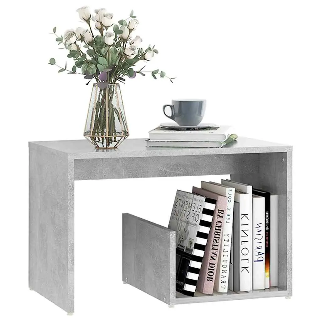 Accent Side Table Grey Storage Modern 59W x 36D x 38H cm