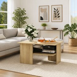 Coffee Table with Storage Shelf in Sonoma Oak 90x60x46.5cm