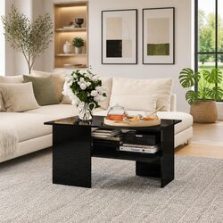 Engineered Wood Coffee Table in High Gloss Black