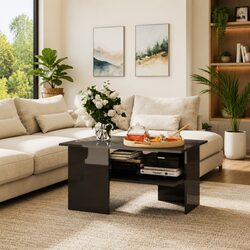 High Gloss Grey Coffee Table for Modern Interiors