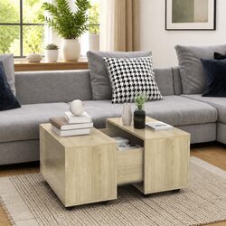 Engineered Wood Coffee Table with Extendable Sides