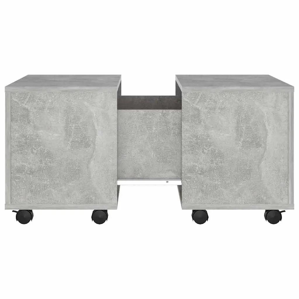 Grey Extendable Coffee Table with Wheels 60x60x38cm
