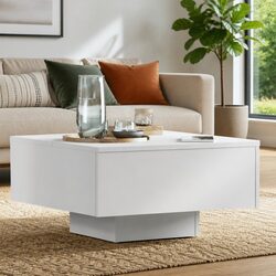 White Coffee Table in Engineered Wood 60x60x31.5 cm